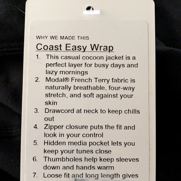 ❤️ Lululemon Coast Easy Wrap Size 2 NWT - Picture 5 of 12